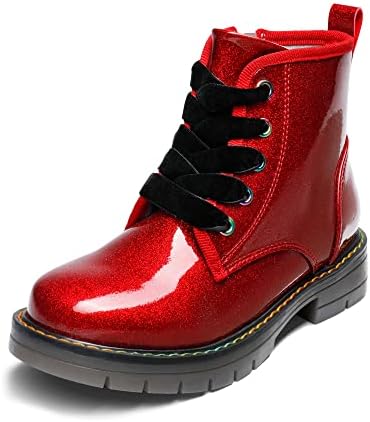 DREAM PAIRS Girls Boys Glitter Ankle Boots Side Zipper Combat Shoes with Lace Up for Toddler/Little Kid/Big Kid DREAM PAIRS Girls Boys Glitter Ankle Boots Side Zipper Combat Shoes with Lace Up for Toddler/Little Kid/Big Kid