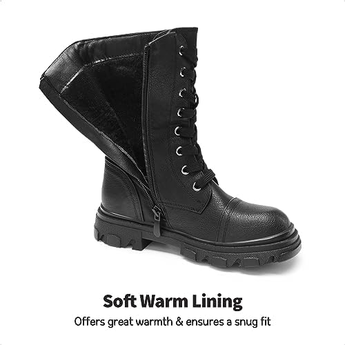 DREAM PAIRS Girls Combat Boots Side Zipper Ankle Booties Toddler/Little Kid/Big Kid