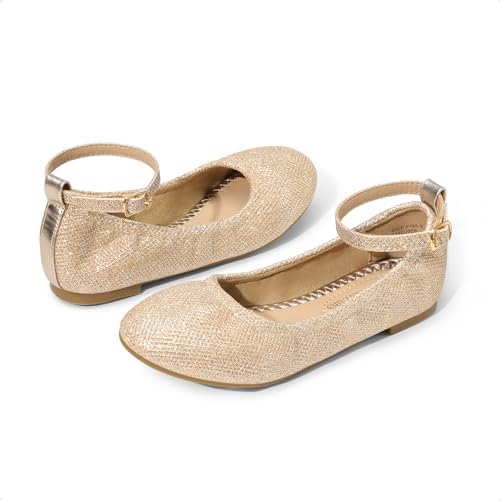 DREAM PAIRS Girls Dress Shoes Girl's Ballerina Flat Ankle Strap Ballet Flats (Toddler/Little Kid/Big Kid)