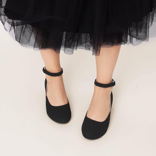DREAM PAIRS Girls Dress Shoes Low Wedge Heels Ankle Strap Wedding Flower Party Pump For Toddler Little Big Kid