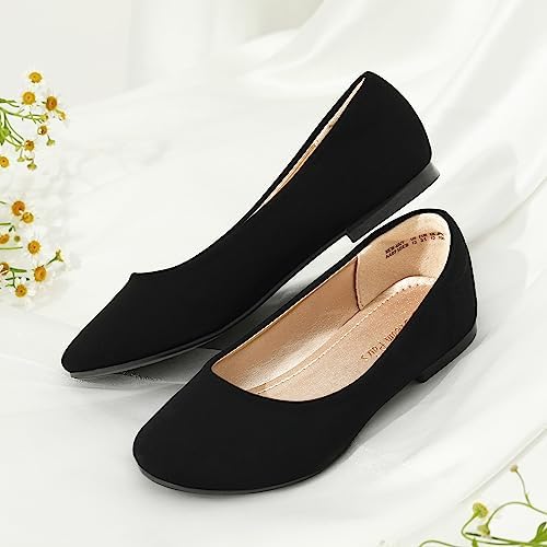 DREAM PAIRS Girls Dress Shoes Slip On Ballerina Flats For Wedding/Party