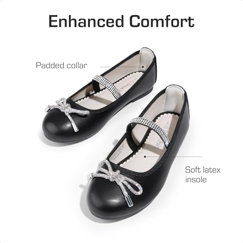 DREAM PAIRS Girls Dress Shoes Slip-on Flower Girl Ballet Flats For Party Wedding Performance Prom Graduation