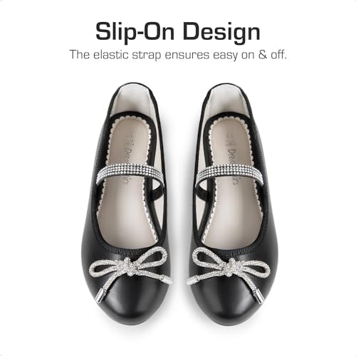 DREAM PAIRS Girls Dress Shoes Slip-on Flower Girl Ballet Flats For Party Wedding Performance Prom Graduation