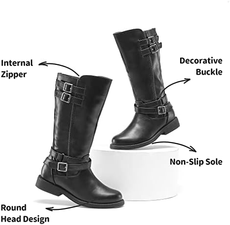 DREAM PAIRS Girls Knee High Fashion Riding Boots For Toddler/Little Kid/Big Kid