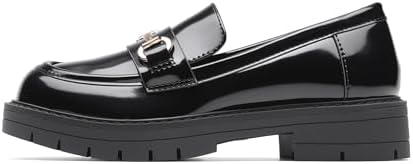 DREAM PAIRS Girls Loafers Chunky Platform Slip On Loafers School Uniform Dress Shoes