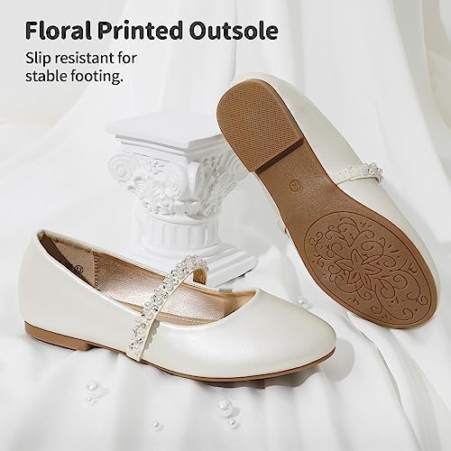 DREAM PAIRS Girls Mary Jane Dress Shoes Ballerina Flats For Wedding Party (Toddler/Little Kid/Big Kid)