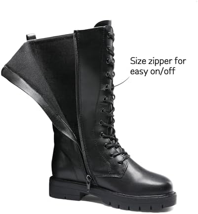 DREAM PAIRS Girls Riding Boots Knee High Side Zipper Mid Calf Shoes Little Kid/Big Kid