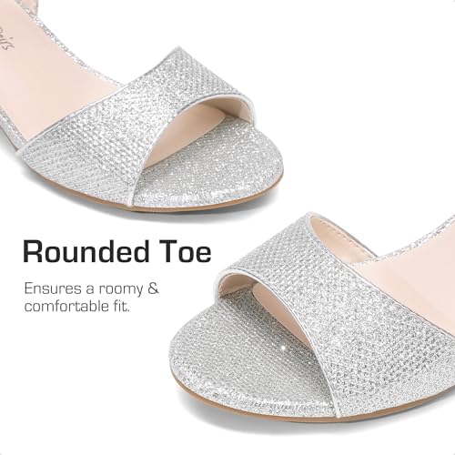 DREAM PAIRS Girls Sandals Chunky Pump Ankle Strap High Heels Dress Open Toe Flower Wedding Party For Little Big Kid