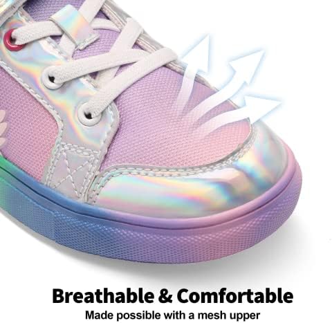 DREAM PAIRS Girls Shoes Toddler Sneakers Rainbow Storybook Casual School Walking Footwear For Toddler/Little Kids