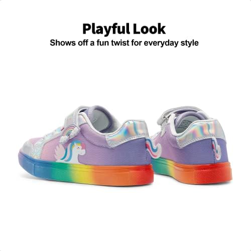 DREAM PAIRS Girls Shoes Toddler Sneakers Rainbow Storybook Casual School Walking Footwear For Toddler/Little Kids