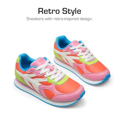 DREAM PAIRS Girls Sneakers Lace-up Tennis Running Casual LilLegends Lightweight Classic Walking Shoes For Little/Big Kid