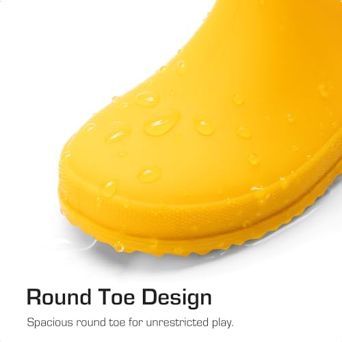 DREAM PAIRS Kids Rain Boots Boys Girls Lightweight Boots Waterproof Easy-on Outdoor Playing Rain Boot Unisex-Child
