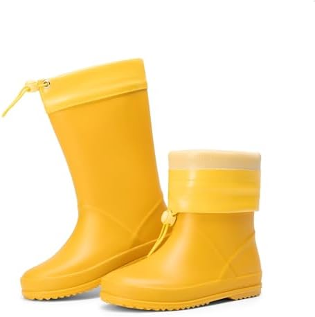 DREAM PAIRS Kids Rain Boots Boys Girls Lightweight Boots Waterproof Easy-on Outdoor Playing Rain Boot Unisex-Child