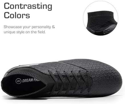 DREAM PAIRS Men's High Tops Lace Up Soccer Cleats Lightweight Professional Athletic Football Cleats Mens Athletic Shoes For Training Soccer