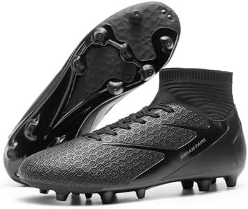 DREAM PAIRS Men's High Tops Lace Up Soccer Cleats Lightweight Professional Athletic Football Cleats Mens Athletic Shoes for Training Soccer