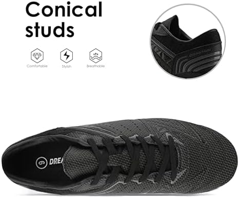 DREAM PAIRS Mens Sport Flexible Athletic Lace Up Light Weight Outdoor Cleats Football Soccer Shoes