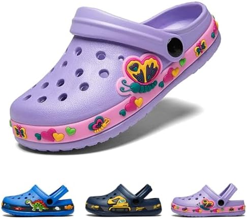 Drecage Toddler Clogs Kids Clogs for Girls Boys Slip on Garden Clogs Slide Sandals Waterproof Beach Pool Shoes Slipper