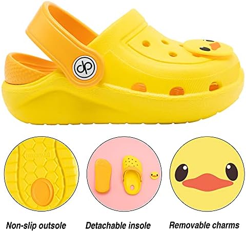 Dripdrop Girls Comfort Clogs Kids Slip On Garden Shoes Boys Lightweight Beach Pool Slide Sandals Shower Slipper (Toddler/Little Kids)