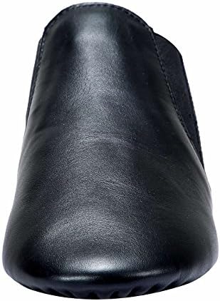 Dynadans Unisex Leather Upper Slip-on Jazz Shoe With Elastics For Women And Men's Dance Shoes