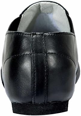 Dynadans Unisex Leather Upper Slip-on Jazz Shoe With Elastics For Women And Men's Dance Shoes