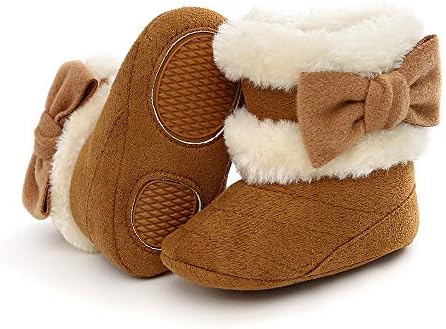 E-FAK Baby Boy Girl Boots Newborn Shoes Winter Snow Bowknot Anti-Slip Soft Sole Warm Infant Toddler Prewalker Booties