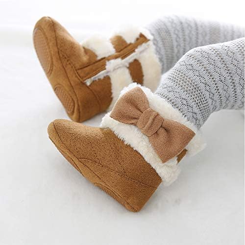 E-FAK Baby Boy Girl Boots Newborn Shoes Winter Snow Bowknot Anti-Slip Soft Sole Warm Infant Toddler Prewalker Booties