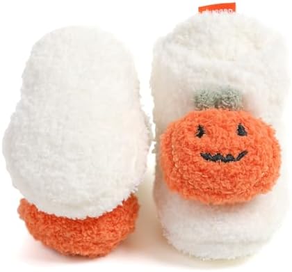 E-FAK Newborn Baby Cozy Fleece Booties With Grippers Winter Slippers Socks Soft Sole Stay On Infant First Walker Crib Shoes