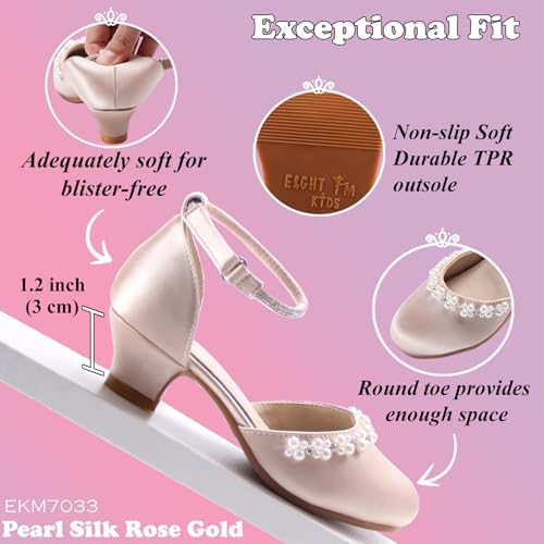 EIGHT KM Girls High Heels - Weeding Party Little Girl Heels Multi-Colored Ages 3-13 Years - High Heels For Girls & Kids - Wide Fit Toddler High Heels High Heels For Kids