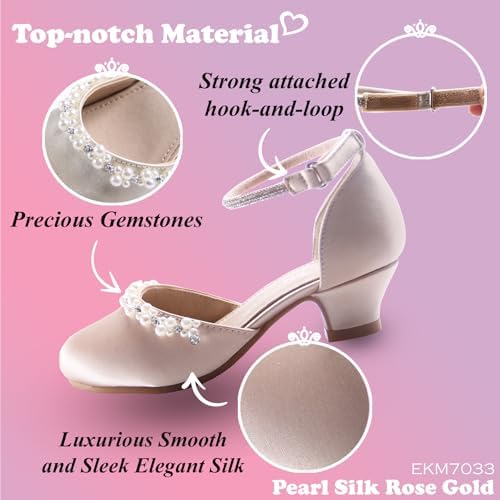 EIGHT KM Girls High Heels - Weeding Party Little Girl Heels Multi-Colored Ages 3-13 Years - High Heels For Girls & Kids - Wide Fit Toddler High Heels High Heels For Kids