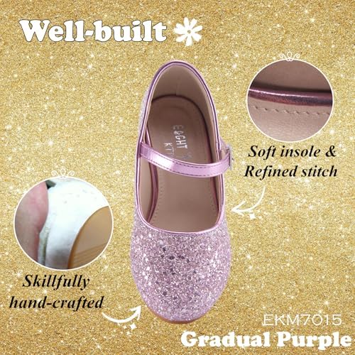 EIGHT KM Toddler Shoes - High Heels Kid Shoes - Multi Sizes & Colors For Ages 3-13 Years - Mary Jane Shoes For Girls Wide Fit Little Girl Dress Shoes - Party Wedding Shoes - Princess Baby Girl Shoes
