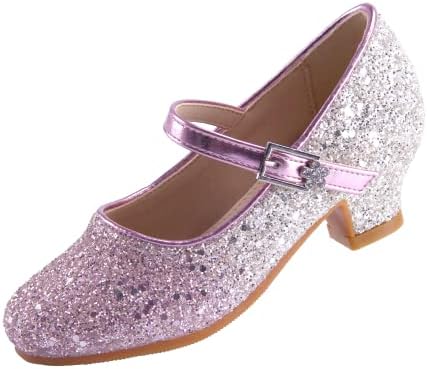EIGHT KM Toddler Shoes - High Heels Kid Shoes - Multi Sizes & Colors for Ages 3-13 Years - Mary Jane Shoes for Girls Wide Fit Little Girl Dress Shoes - Party Wedding Shoes - Princess Baby Girl Shoes