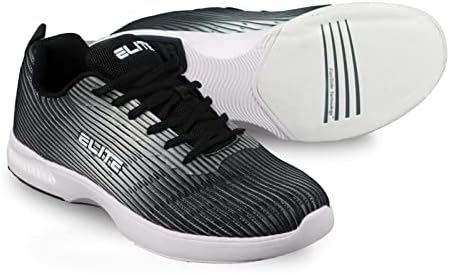 ELITE Men's Wave Bowling Shoes - Lightweight Breathable Knitted Uppers Universal Soles