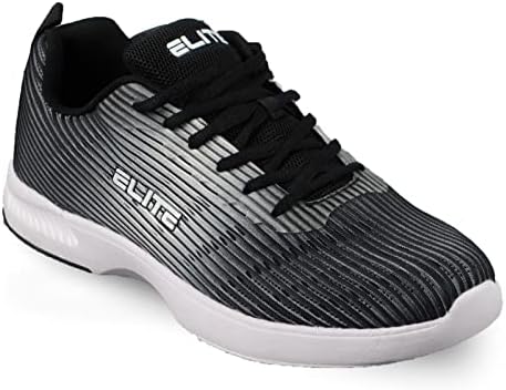 ELITE Men's Wave Bowling Shoes - Lightweight Breathable Knitted Uppers Universal Soles
