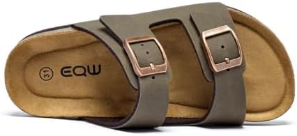 EQW Kids Sandals With Cork Footbed Boys&Girls Slides Hiking Non-slip Adjustable Buckle For Indoor & Outdoor Summer
