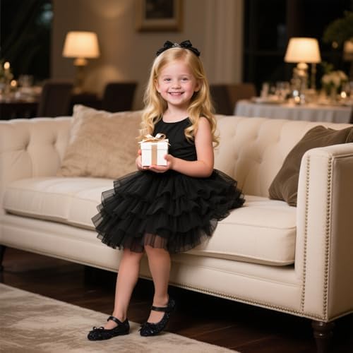 ESTINE Mary Jane Flats For Toddler Girls Little Kids Glittery Dress Princess Wedding Ballet Shoes