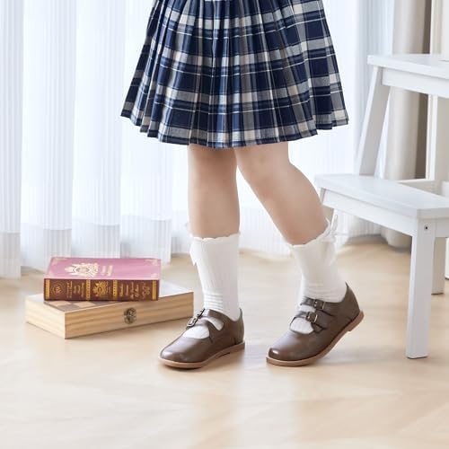 ESTINE Toddler Kids Bow School Uniform Oxford-Little Girls Flower Dress Party Shoes