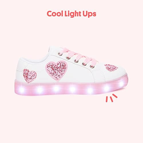 FabKids Kids Sneakers Boys Girls White Shoes Low Top Lace Up Footwear For Toddler Little Kid Big Kid