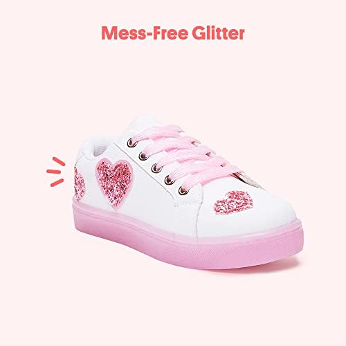 FabKids Kids Sneakers Boys Girls White Shoes Low Top Lace Up Footwear For Toddler Little Kid Big Kid