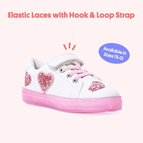 FabKids Kids Sneakers Boys Girls White Shoes Low Top Lace Up Footwear For Toddler Little Kid Big Kid