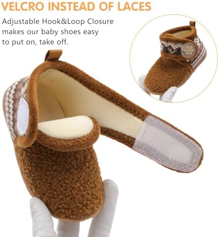 FEETCITY Baby Booties Girls Boys Infant Slippers First Walkers Shoes Warm Socks Newborn Crib Shoes