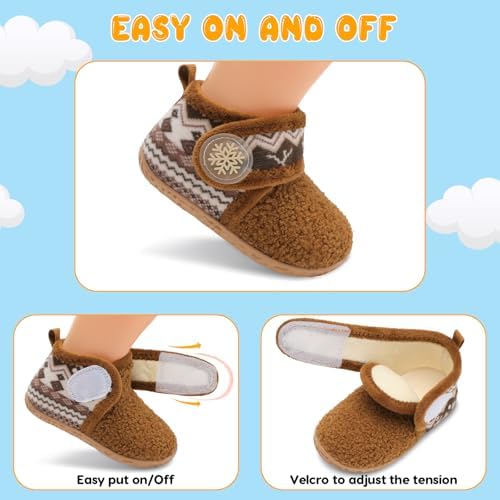 FEETCITY Baby Booties Girls Boys Infant Slippers First Walkers Shoes Warm Socks Newborn Crib Shoes