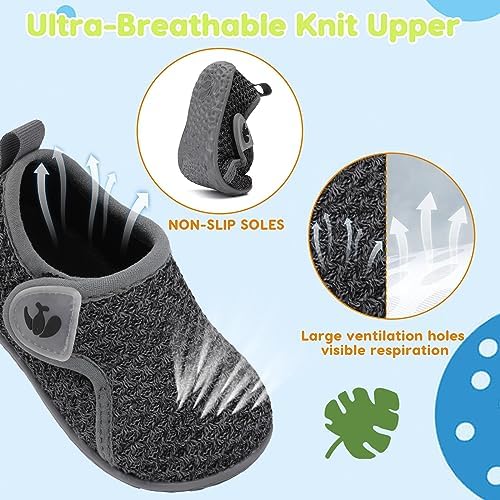 FEETCITY Baby Boys Girls First Walking Shoes Infant Sneakers Crib Shoes Breathable Lightweight Slip On Shoes