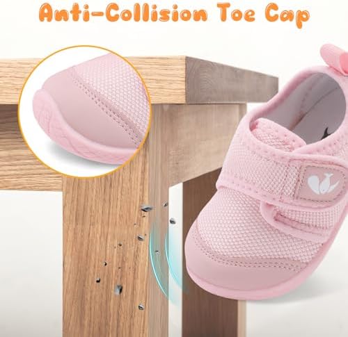 FEETCITY Baby First Walking Shoes Boys Girls Infant Sneakers Crib Shoes Breathable Lightweight Slip On Shoes