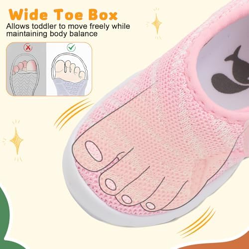 FEETCITY Baby Shoes Boys Girls First Walking Shoes Infant Sneakers Lightweight Slip On Shoe