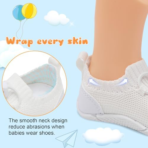 FEETCITY Baby Shoes Boys Girls First Walking Shoes Infant Sneakers Crib Shoes Breathable Lightweight Slip On Shoes