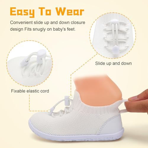FEETCITY Baby Shoes Boys Girls First Walking Shoes Lightweight Infant Sneakers Slip On Shoe
