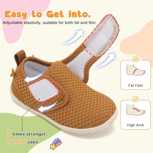 FEETCITY Baby Walking Shoes Barefoot Baby Shoes Infant Sneakers Newborn Crib Shoe Lightweight Flexible Slip On Shoe