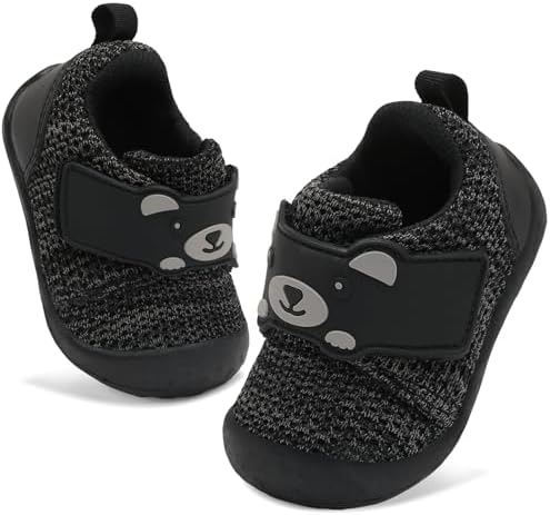 FEETCITY Baby Walking Shoes Wide Baby Shoes Boys Girls Infant Sneakers Crib Shoes Breathable Toddler Barefoot Shoes Slip On Shoes