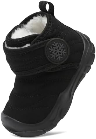 FEETCITY Baby Winter Warm Shoes Cozy Fleece Snow Boots Boys Girls Infant First Walking Shoes Water Resistance Booties