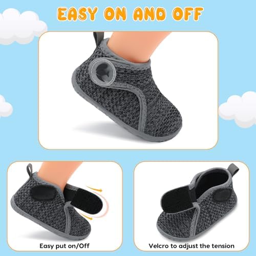 FEETCITY Lightweight Baby Sock Shoes Baby Walking Shoes Boys Girls Infant High-Top Shoe 12-18 Months